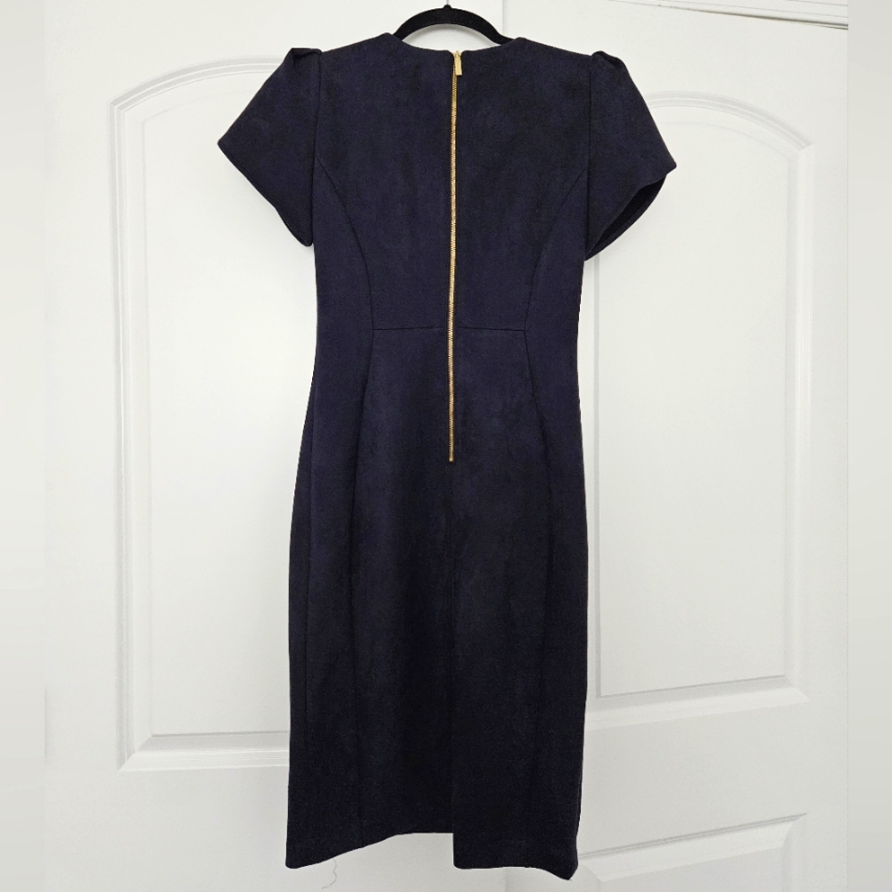 Suede Calvin Klein Navy Dress - Picture 2 of 3